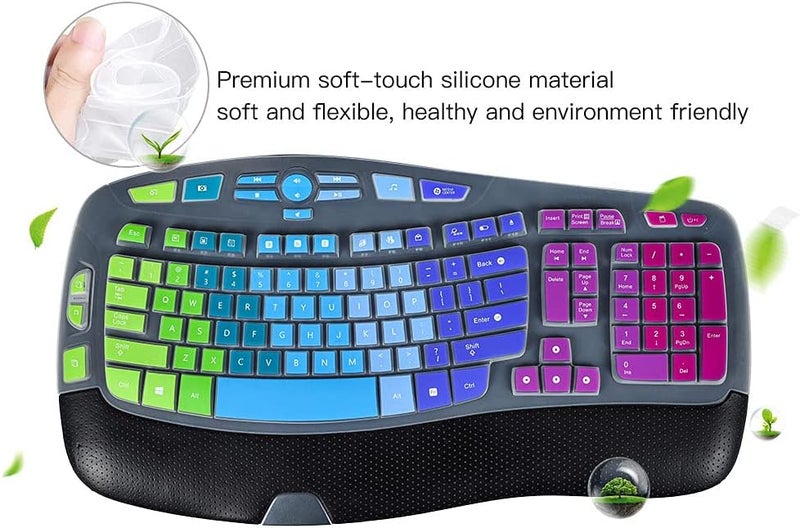 imComor Keyboard Cover for Logitech K350 MK550 MK570, Ultra Thin Keyboard Cover Skin for Logitech K350 MK550 MK570 Keyboards Covers Protector Accessories, Rainbow - Image 4